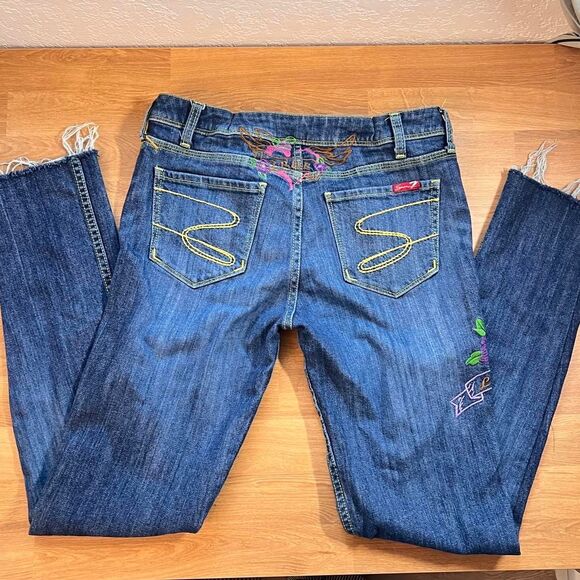 Seven for All Mankind Skinny Jeans with Embroidered Roses – Size 30 - Picture 4 of 8